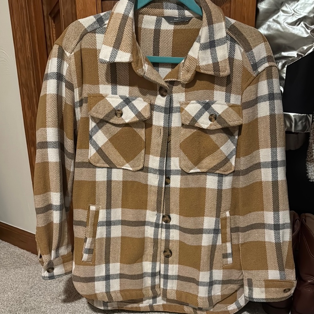 Plaid Button-Up Shacket